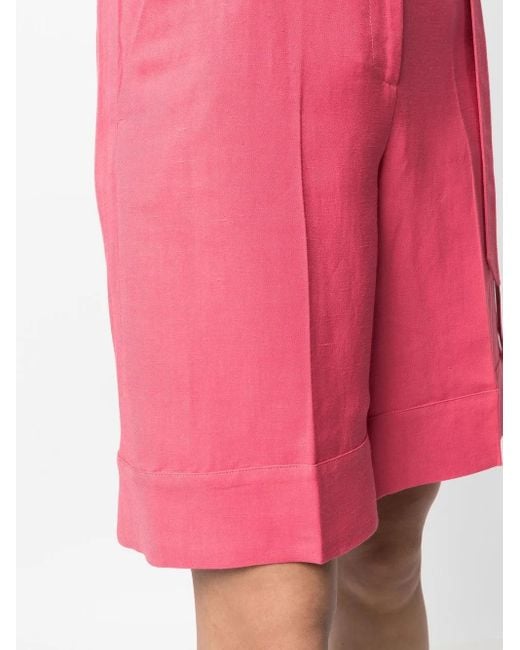 Twinset Pink Tie-Waist Straight-Leg Shorts