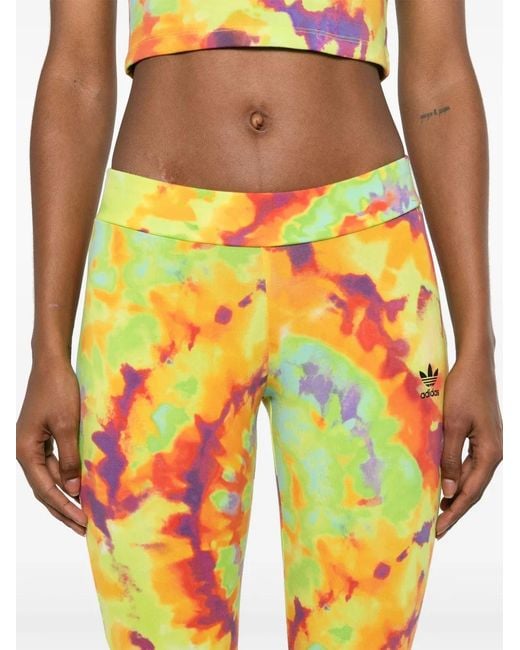 Adidas Yellow Tie-Dye Flared Trousers