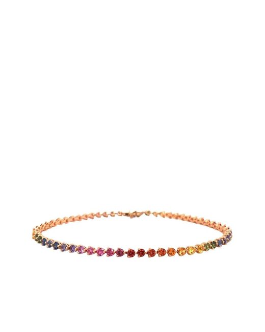 Lisa Nik White 18K Rose Tennis Sapphire Bracelet
