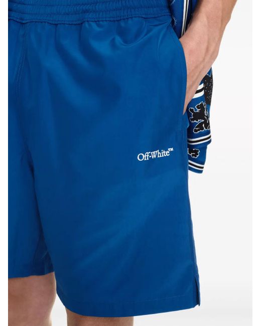 Off-White c/o Virgil Abloh Blue Surfer Swim Shorts for men