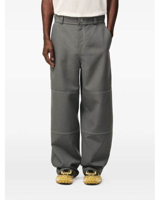 AMI Gray New Wool Worker Trousers for men