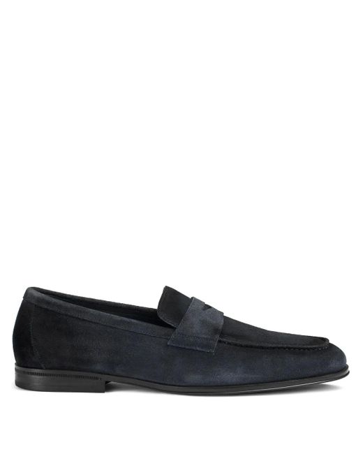 Doucal's Blue Suede Loafers for men