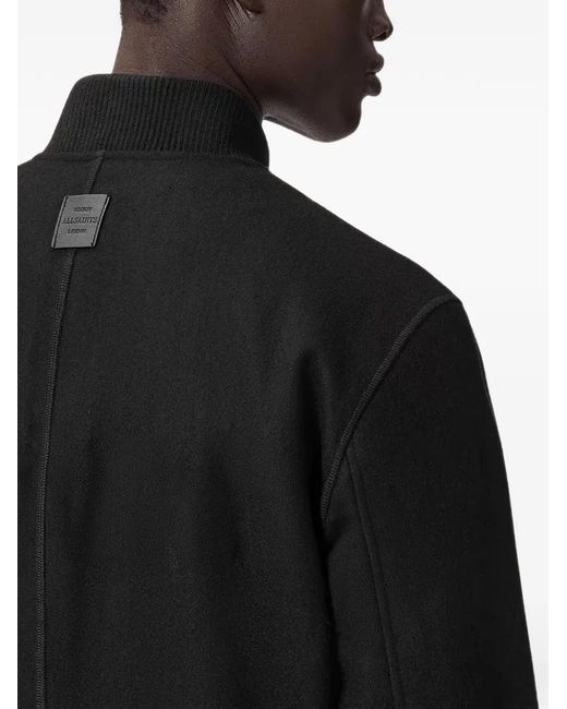 AllSaints Black Zip-Up Bomber Jacket for men