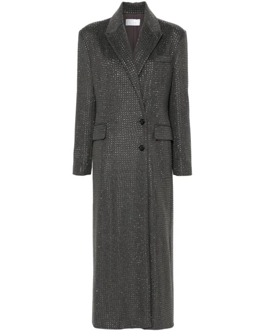 GIUSEPPE DI MORABITO Gray Rhinestone-Embellished Coat