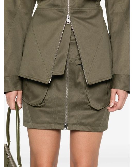 Mugler Green Cargo Mini Skirt