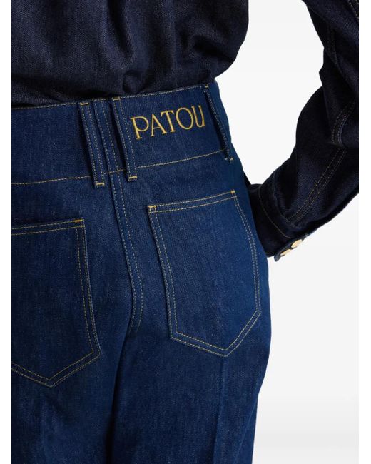Patou Blue Wide-Waistband Jeans