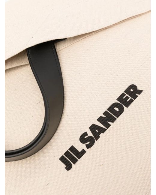 Jil Sander Natural Border Book Canvas Tote Bag for men