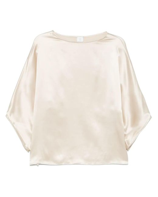 Eleventy White Silk Blouse