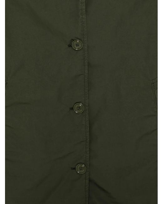 Aspesi Green Manteau Boutonné À Manches Longues