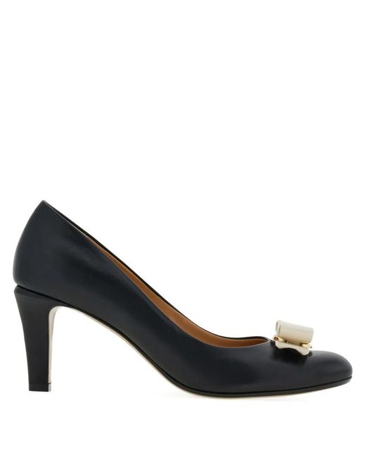 Ferragamo Black Vara Bow Pumps