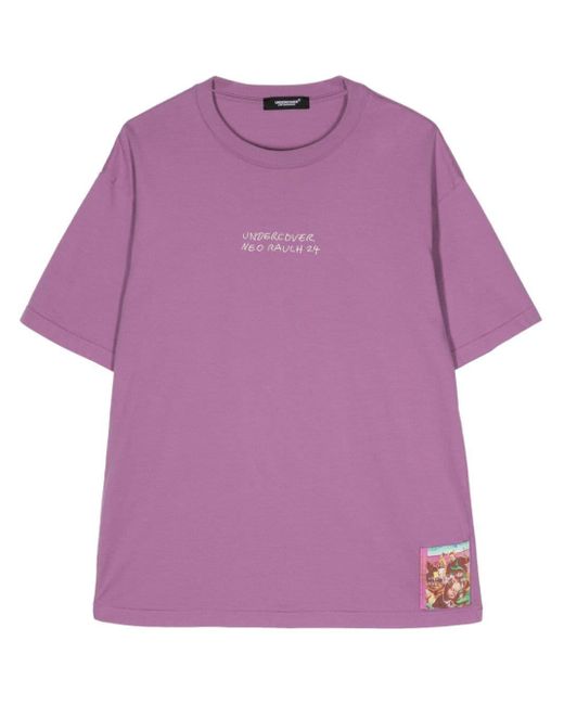 Undercover Purple T-Shirt mit "Neo Rauch"-Print