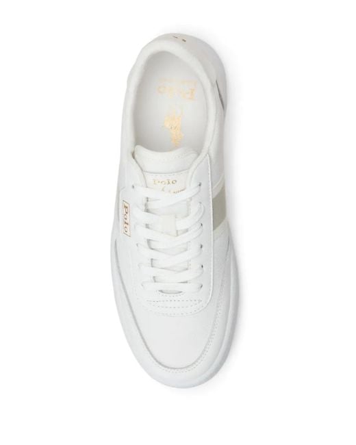 Polo Ralph Lauren White Court Leather Sneakers