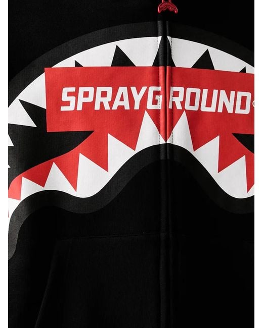 Sprayground Black Shark-Print Hoodie for men