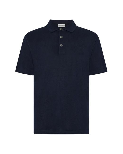EMERSON RENALDI Blue Polo À Manches Courtes for men