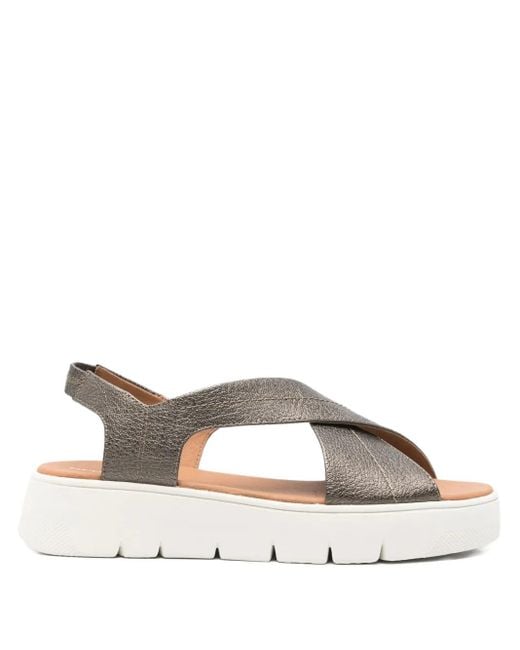 Geox Brown 40Mm D Dandra Crossover Slingback Sandals
