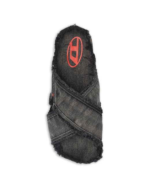 DIESEL Black Frayed Crossover Sneakers for men