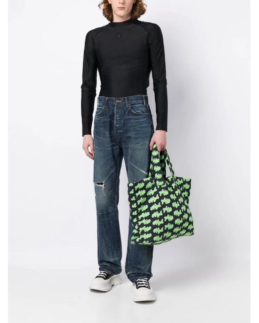 Natasha Zinko Green All-Over High-Print Tote Bag