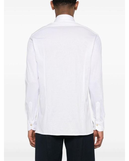 Kiton Nerano Jersey Overhemd in het White voor heren