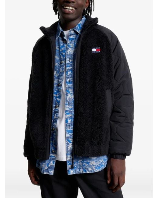 Chaqueta con parche del logo Tommy Hilfiger de hombre de color Black