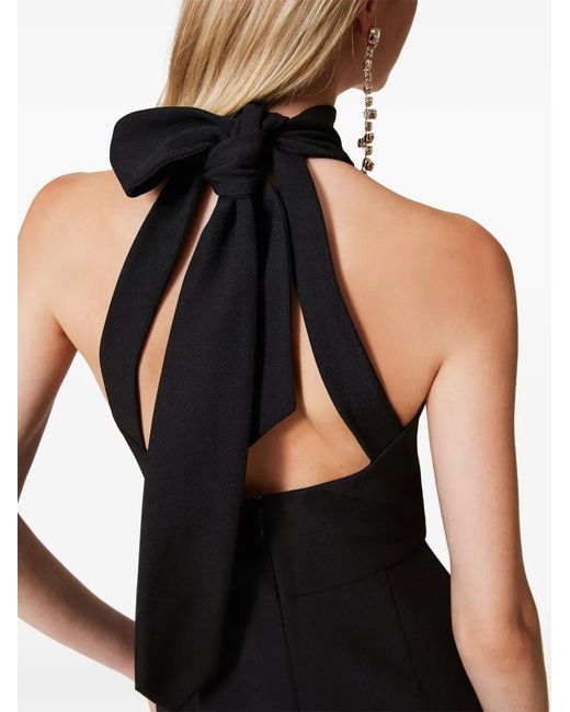 Twinset Black Cady Halterneck Jumpsuit