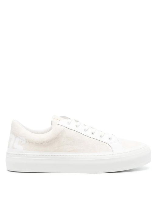 Gcds White Monogram-Jacquard Low-Top Sneakers