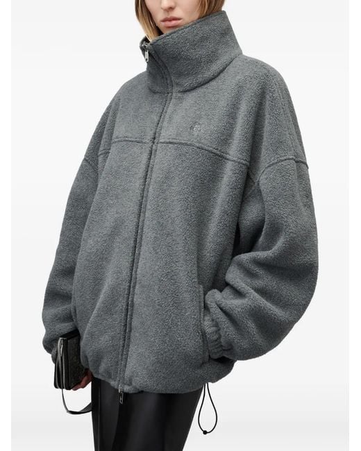 Alexander Wang Gray Reversible Funnel-Neck Track Jacket