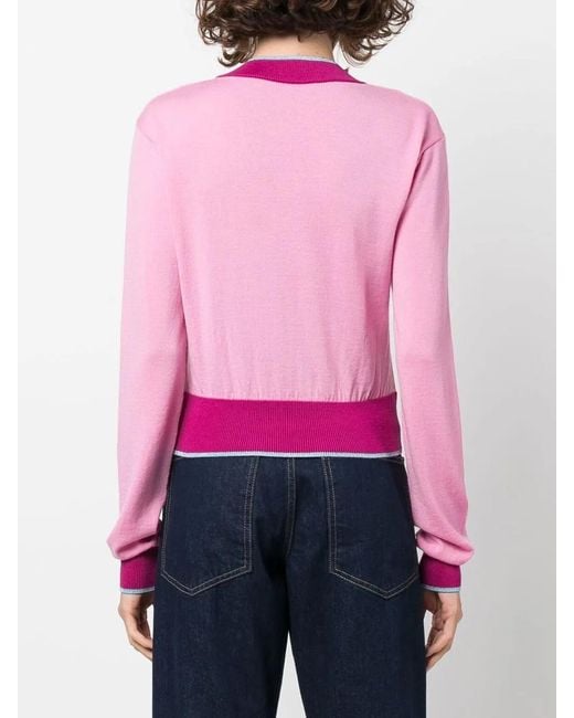 Versace Jeans Couture Pink Logo-Print Jumper
