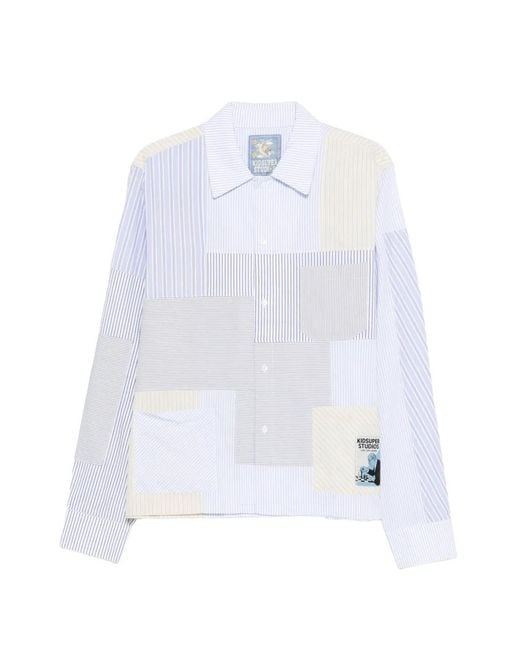 Kidsuper White Striped-Pattern Shirt for men
