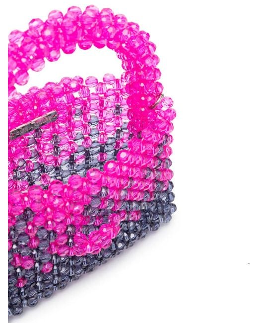 Germanier Pink Bead-Embellished Mini Tote Bag