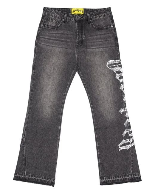 Godspeed Gray Og Logo Flared Jeans for men