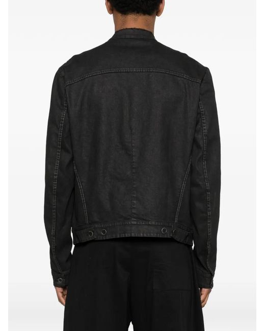 Masnada Black Button Zipped Skirt Jacket for men