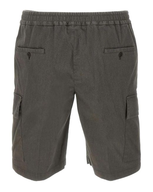 Devore Gray Pleated Cargo Shorts for men