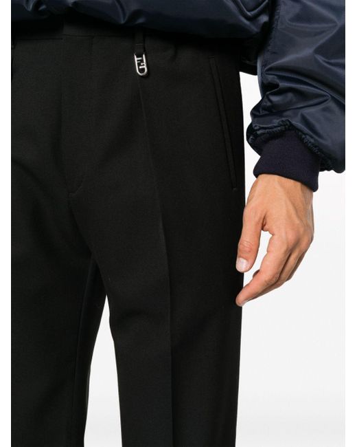 Pantaloni sartoriali dritti di Fendi in Black da Uomo