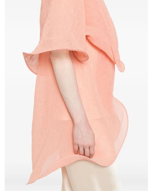 Genny Pink Draped-Design Top
