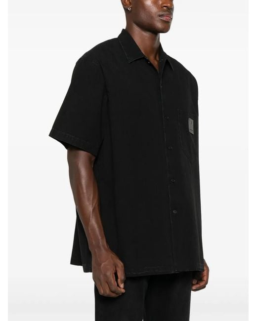 Givenchy Black Logo-Patch Shirt for men
