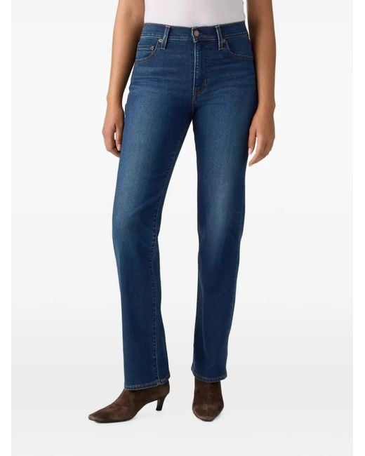Levi's Blue 723 Logo-Patch Straight-Leg Jeans
