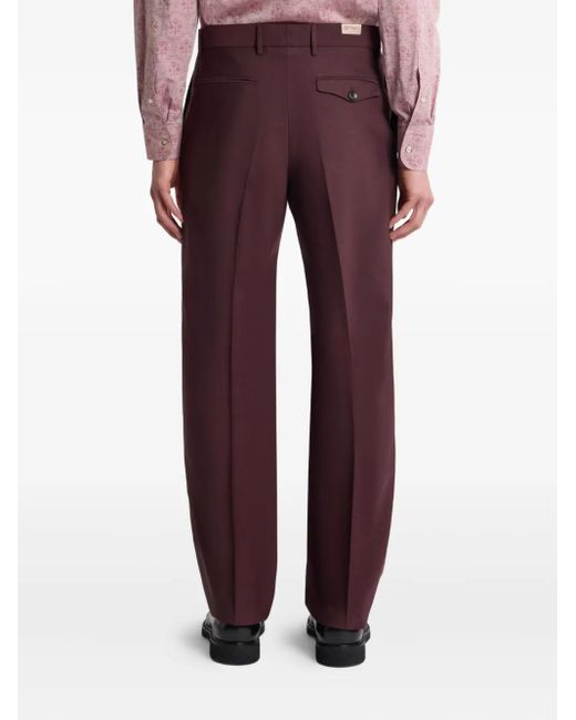 Etro Purple Wool Tailored Trousers for men