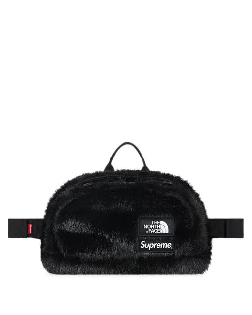 Supreme Black X The North Face Faux-Fur Belt Bag for men