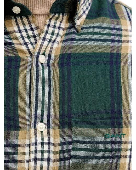 Gant Green Windblown Check Pocket Shirt for men