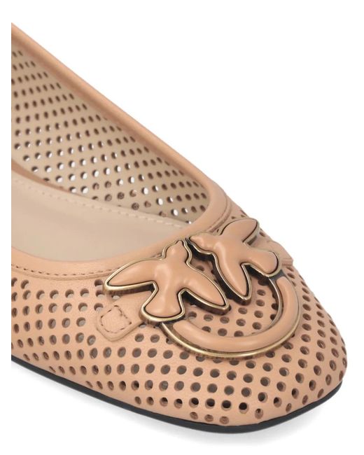 Pinko Brown Love Birds Ballet Flats