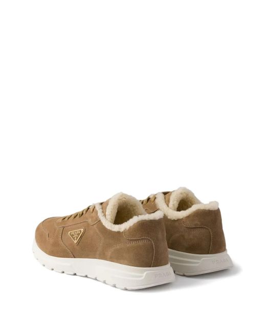 Prada Brown Prax Suede Sneakers for men