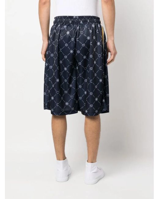 Marni Blue Logo-Print Shorts for men