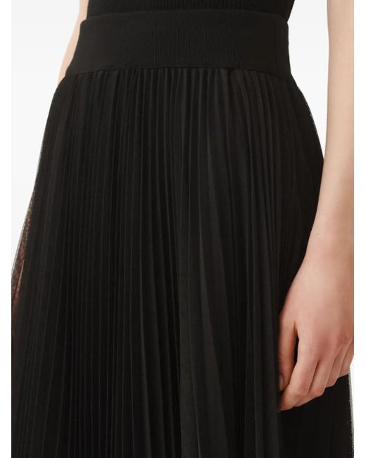 Fabiana Filippi プリーツ チュールスカート Black