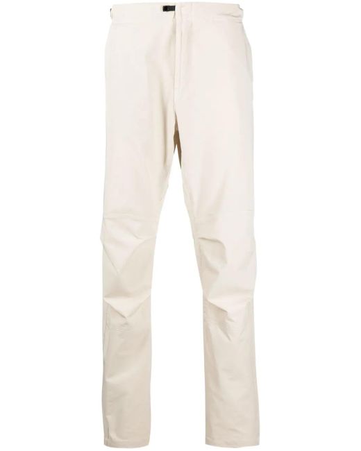 Stone Island Natural Strap-Detail High-Rise Tapered-Leg Trousers for men