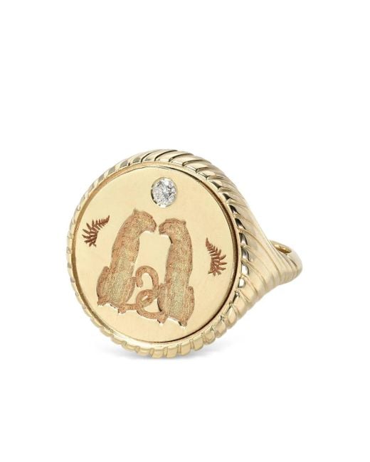 Retrouvai Metallic 14K Alchemy Love Signet Ring
