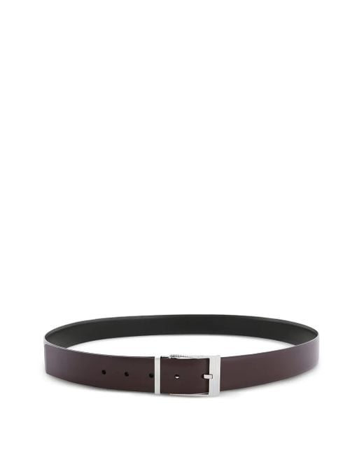 Ferragamo White Leather Belt for men