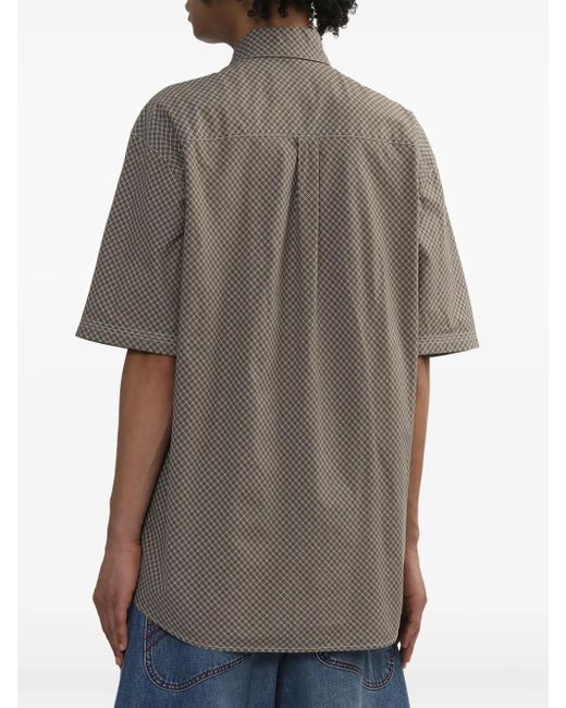 Camicia A Quadri A Maniche Corte di ERL in Gray da Uomo