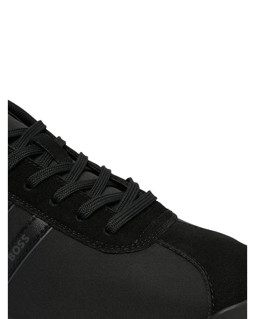 Boss Black Baskets En Daim Artificiel À Logo for men