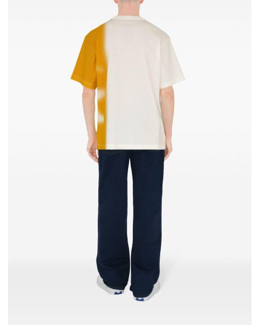 Burberry Yellow Ekd Two-tone Cotton T-shirt for men