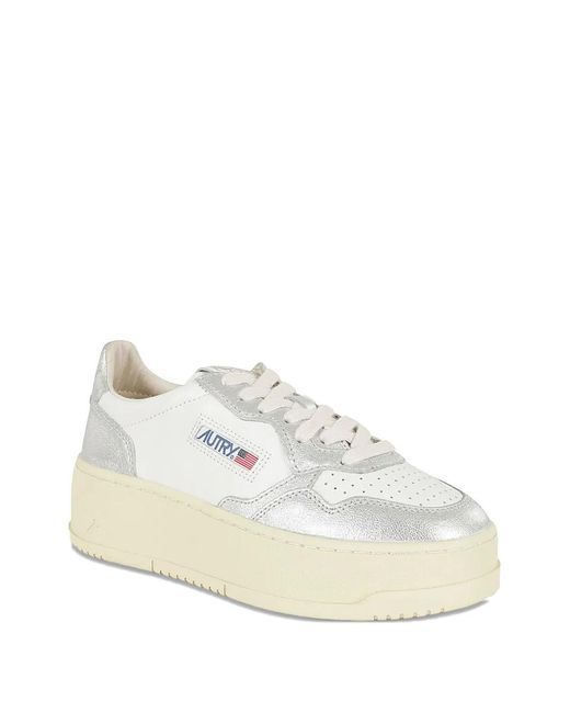 Autry White Platform Leather Sneakers
